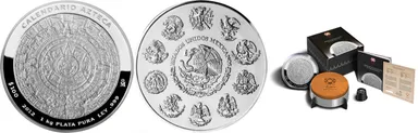 『メキシコ　アステカカレンダー・1キロ銀貨』
