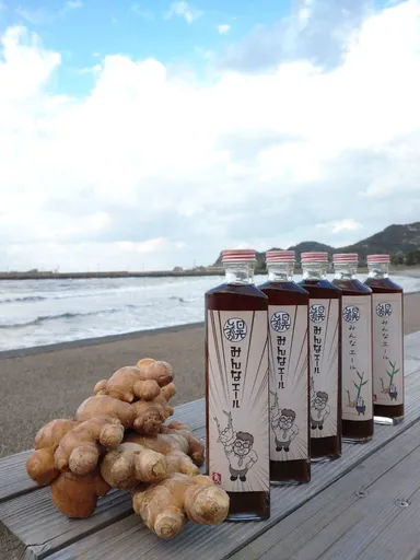 海と日光生姜と瓶