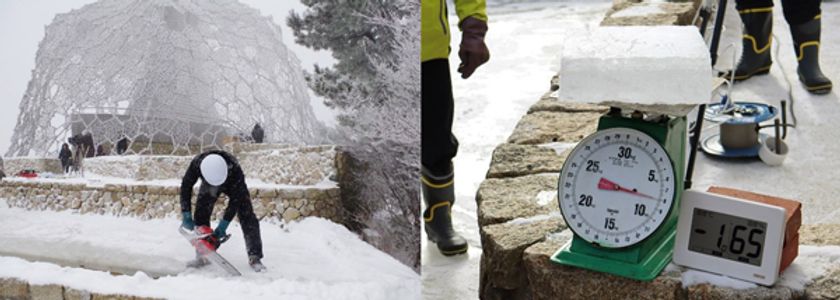 六甲山 冬の風物詩「氷の切り出し」
「大寒の日」1月20日（木）10時から開催予定！