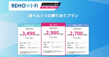 コスパ重視の方におすすめ　REMOWi-Fi