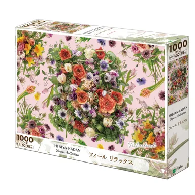 フィールリラックス＿パッケージ_フラワージクソーパズル_日比谷花壇