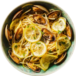 北海道産アサリとボンゴレとレモンのスパゲッティ