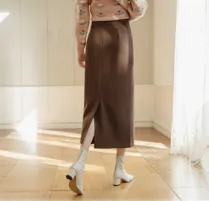 ［Justone_jp］ストレッチHライン裏起毛スカート