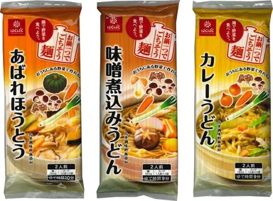 「あばれほうとう・味噌煮込みうどん・カレーうどん」