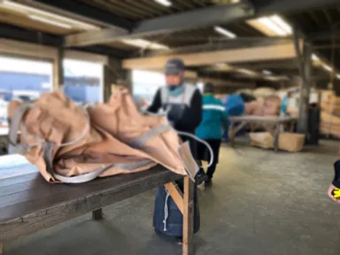 フレコン仕分け,たたみ作業