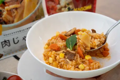 非常食アレンジ【野菜たっぷりBOUSAIリゾット】