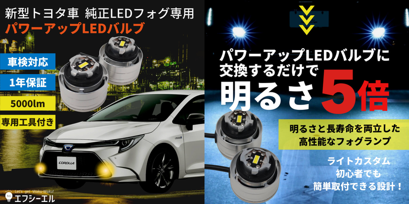 新型トヨタ車 純正ledフォグ専用 パワーアップledバルブを3月8日発売 株式会社wineeds Holdingsのプレスリリース