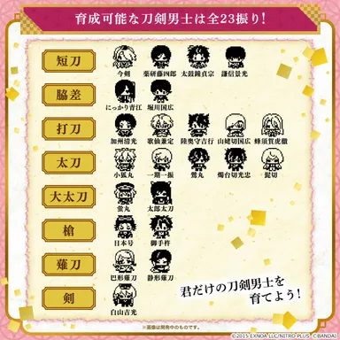 育成可能な刀剣男士