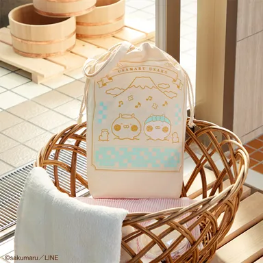 C賞：うさまる銭湯巾着トートバッグ(イメージ)