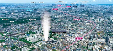 現地上空からの航空写真