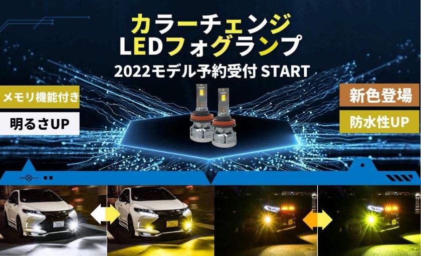 累計販売数3 3万台 みんカラ 1 21年フォグランプ部門1位 カラーチェンジledフォグランプ22年モデル 22年3月4日より発売開始 株式会社wineeds Holdingsのプレスリリース