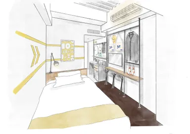 客室デザインはロッカールームをイメージ