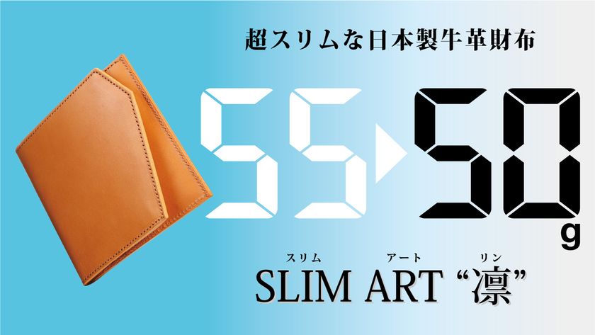 Makuakeで目標達成の牛革財布「SLIM ART“凛”」が、
一段の軽量化に成功！