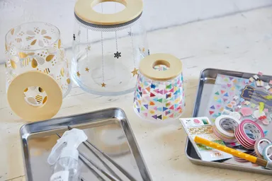 マスキングテープなどで器のアレンジメントが自由自在