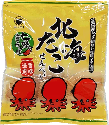 旨味追求　北海たこせんべい七味唐辛子味