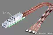 QSFP-DDと「DUALINE(TM)-195-HB」のハーネス接続