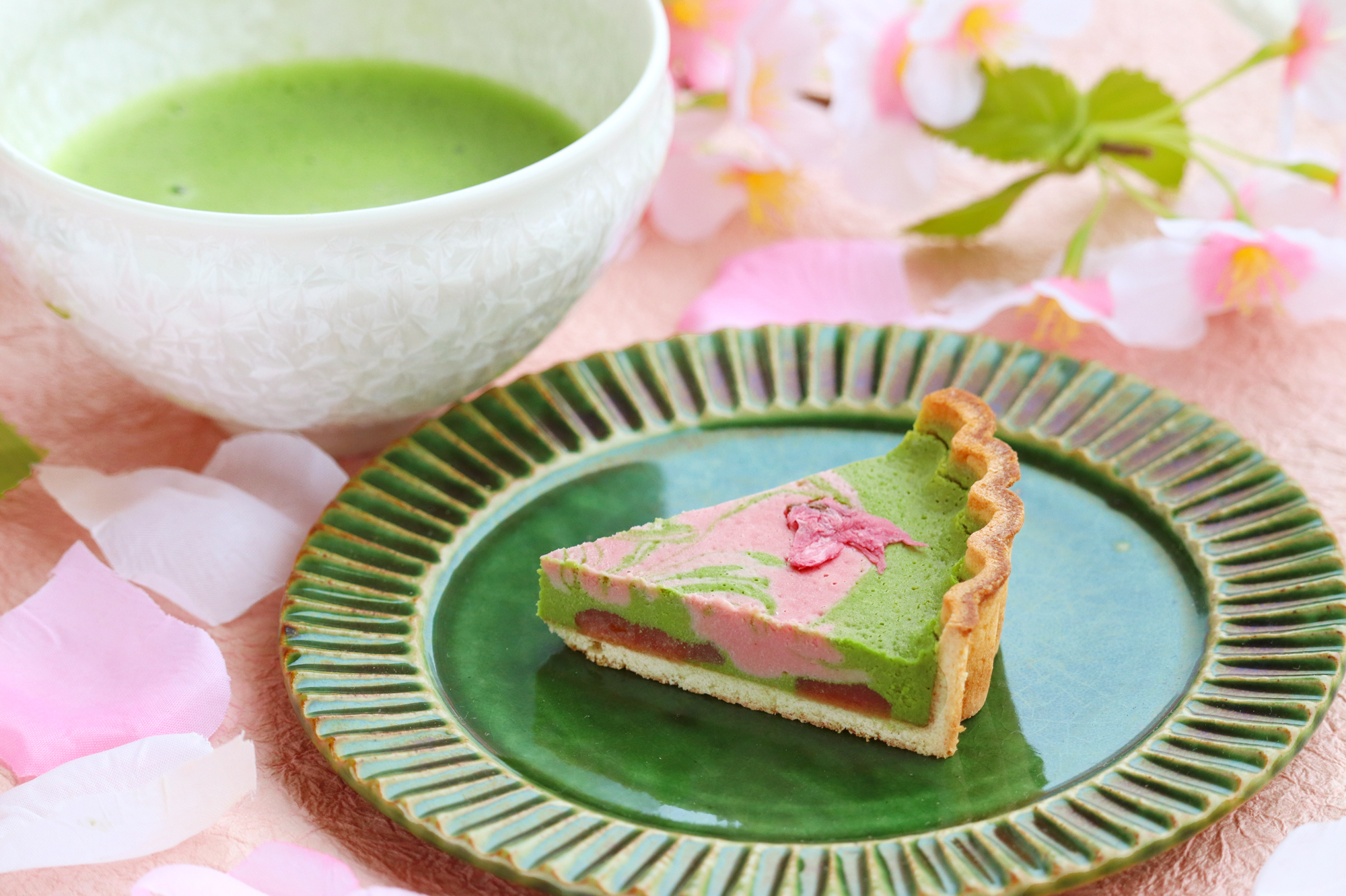 本格抹茶と桜で楽しむ春「さくらマーブル抹茶チーズケーキ」のオンラインお取り寄せ販売を3月18日より開始｜D-matcha株式会社のプレスリリース