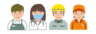 様々な業種の人物のイラスト