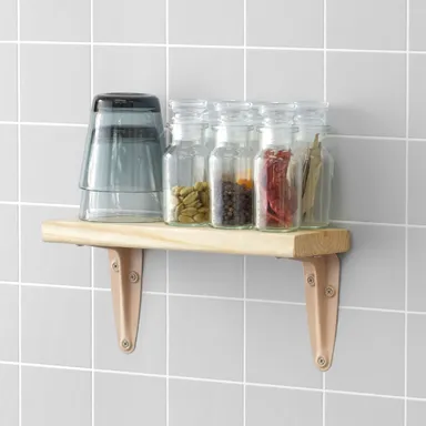 アイアン棚受けSサイズと2×4材のスパイス棚