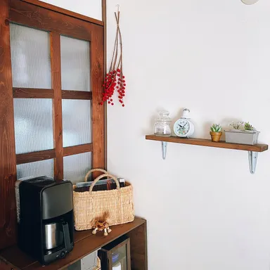 アイアン棚受けのリビング飾り棚(Sサイズブルー)