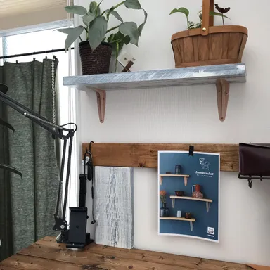 アイアン棚受けのプラント棚(Mサイズベージュ)