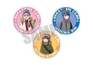 なかよしキャンプリフレクターマグネットステッカー(リン、なでしこ、綾乃)各1,210円(税込)