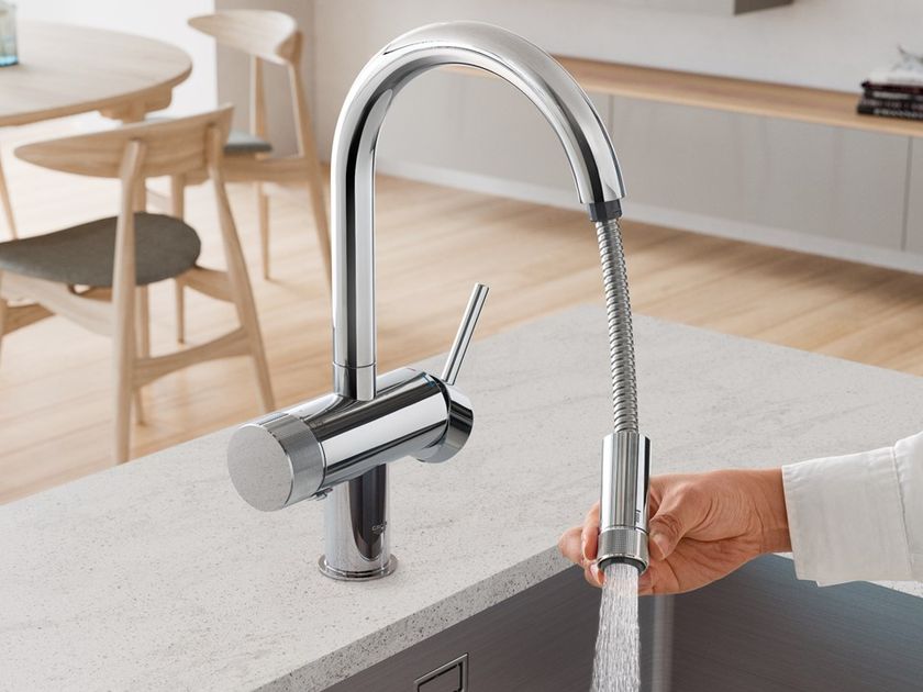 高級水栓メーカー“GROHE”のミンタシリーズから、デザインも機能も兼ね備えた浄水器一体型キッチン水栓, 40% OFF