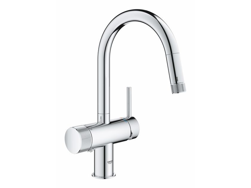 高級水栓メーカー“GROHE”のミンタシリーズから、デザインも機能も兼ね備えた浄水器一体型キッチン水栓, 40% OFF