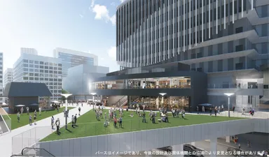 駅前広場上空デッキ(ミント神戸前から南西を望む)