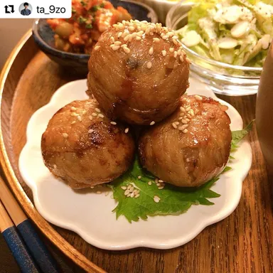 タコット　アレンジ料理　肉巻きおにぎり01