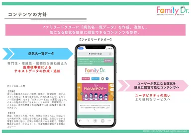 気になる症状を簡単に閲覧できるコンテンツを制作