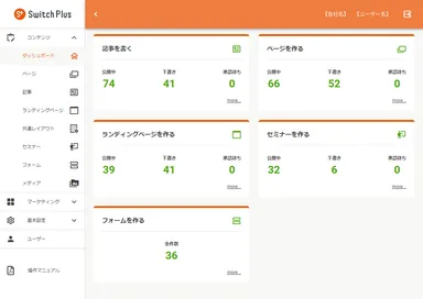 「Switch Plus」ダッシュボード