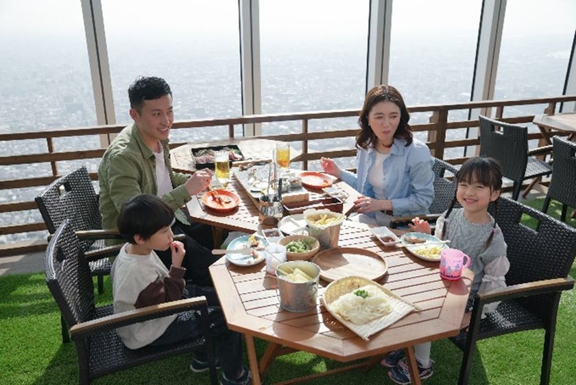 地上３００ｍで本格BBQ
「ハルカスでソラメシ　食べるで↑BBQ」
4月22日(金)オープン！