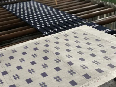 図案通りに出来上がった久留米絣