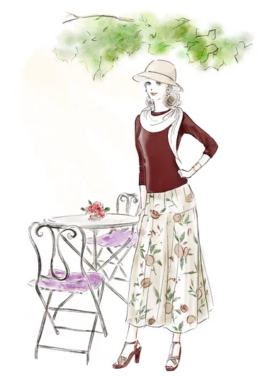 大人キレイシャツブラウン