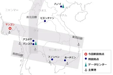 メコン経済圏 NTT Com拠点展開図
