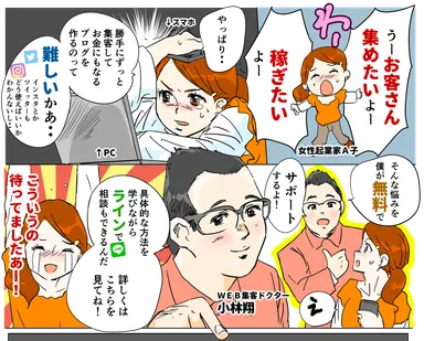 上記サンプル例：あなたが漫画に登場してイメージ浸透！