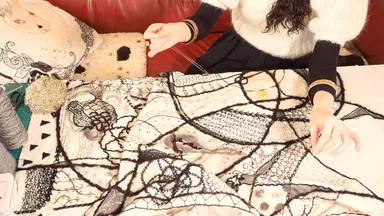 浮遊する金魚／制作風景