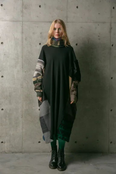 ヴィンテージニットコラージュドレス