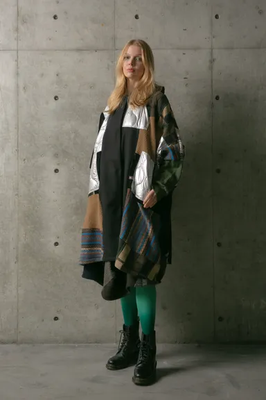 ヴィンテージニットコラージュコート