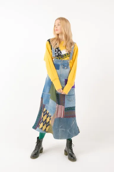 ニットコラージュジャンパースカート