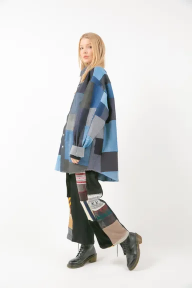 コラージュデニムシャツ