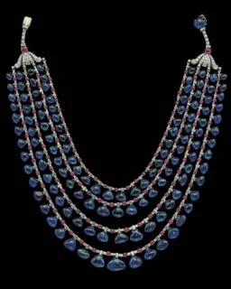 50’s ブルガリ　サファイアとルビーのムガール・スタイルのネックレス 1950年頃　アルビオン アート・コレクション