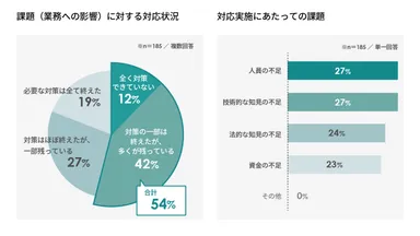 広告出稿に関する課題(業務への影響)に対する対応状況　対応実施にあたっての課題