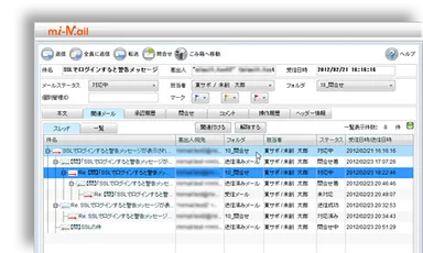 「エムアイ・メール」ツリー表示
