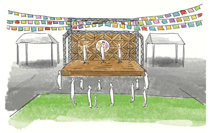 東北新社・UNIVERSITY of CREATIVITY・TBS
赤坂の子どもたちと旗づくりを通して平和を考える
「Akasaka PEACE FLAG プロジェクト」
第１弾イベントを５月３日（火・祝）〜５日（木・祝）赤坂サカスで開催