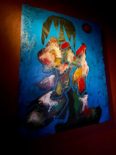 《満月の祈り》水性ペンキ、キャンバス SHOGEN 2022