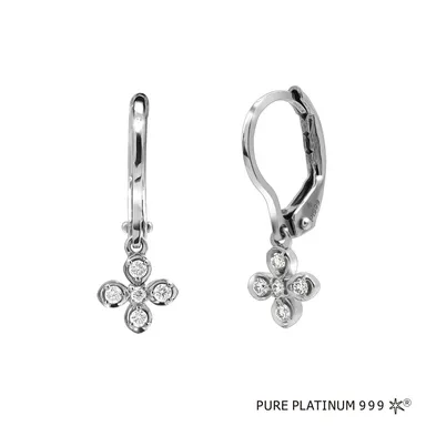 Pt999 ダイヤモンド ピアス