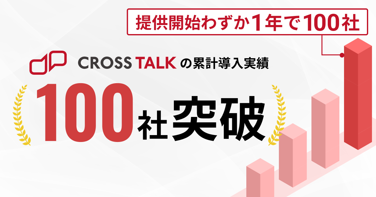 機械学習機能搭載のハイブリッド型チャットボット「Cross Talk」、提供開始1年で累計導入数100社突破