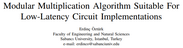 トルコの大学の論文「レイテンシ性能重視の回路実装に適したモジュラー乗算アルゴリズム」